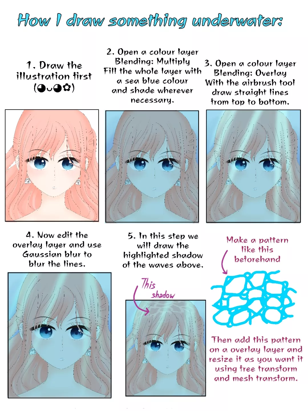 How I draw something underwater (◕ᴗ◕✿)